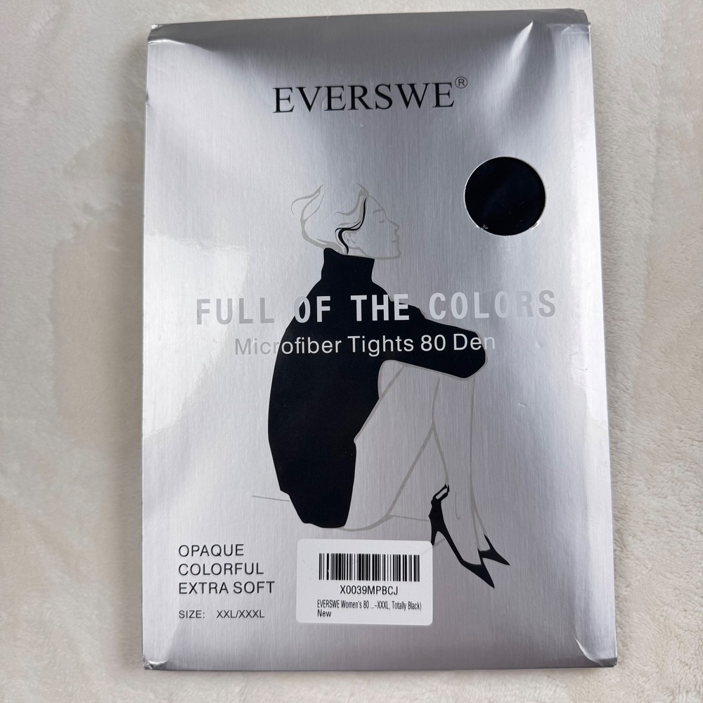 EVERSWE Tights Women XXL/XXXL Black 80 Den Microfiber Opaque 9001